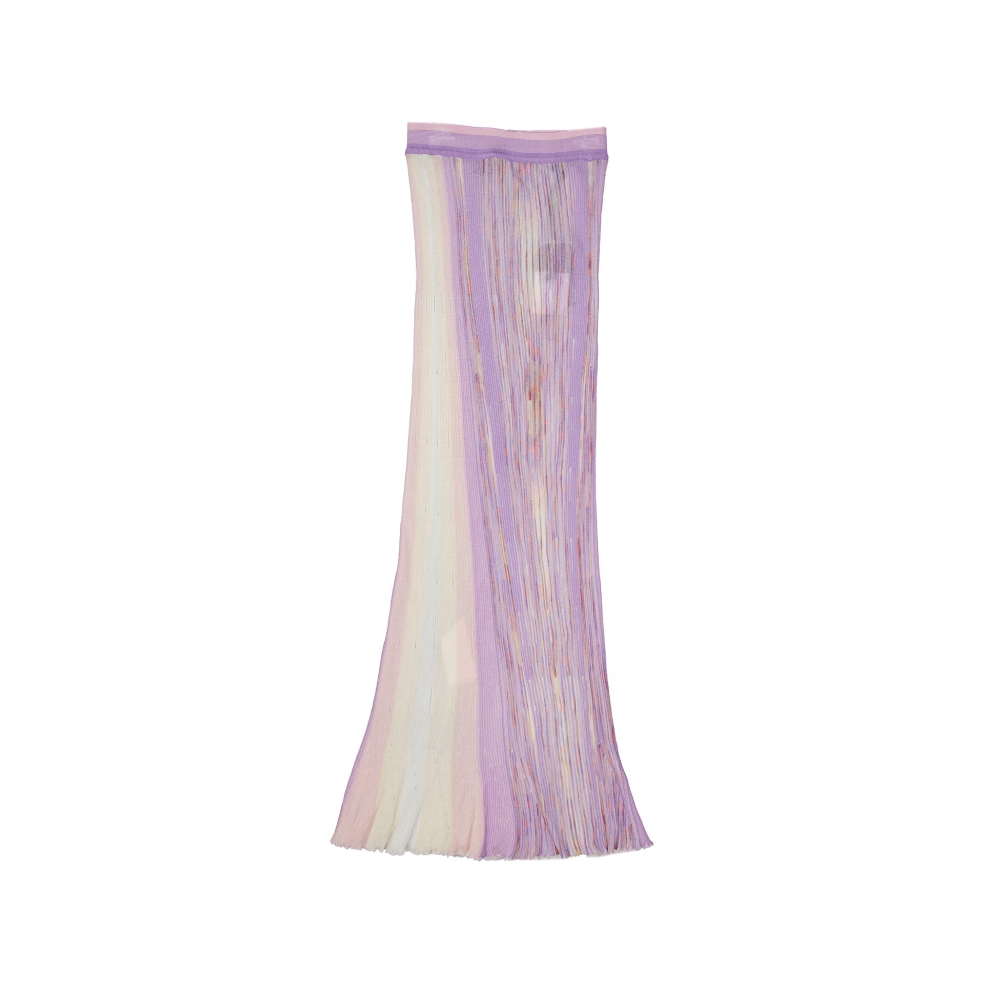 Missoni Elastic Maxi Skirt Lilac Cotton Polyamide Viscose