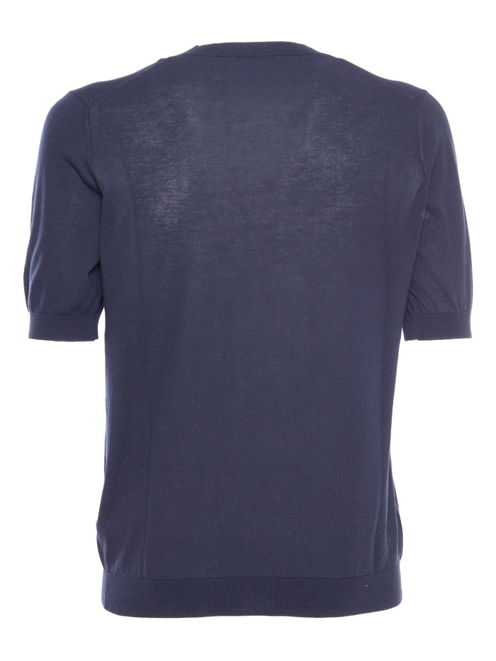 Blue knit t-shirt Cotton Short Sleeves