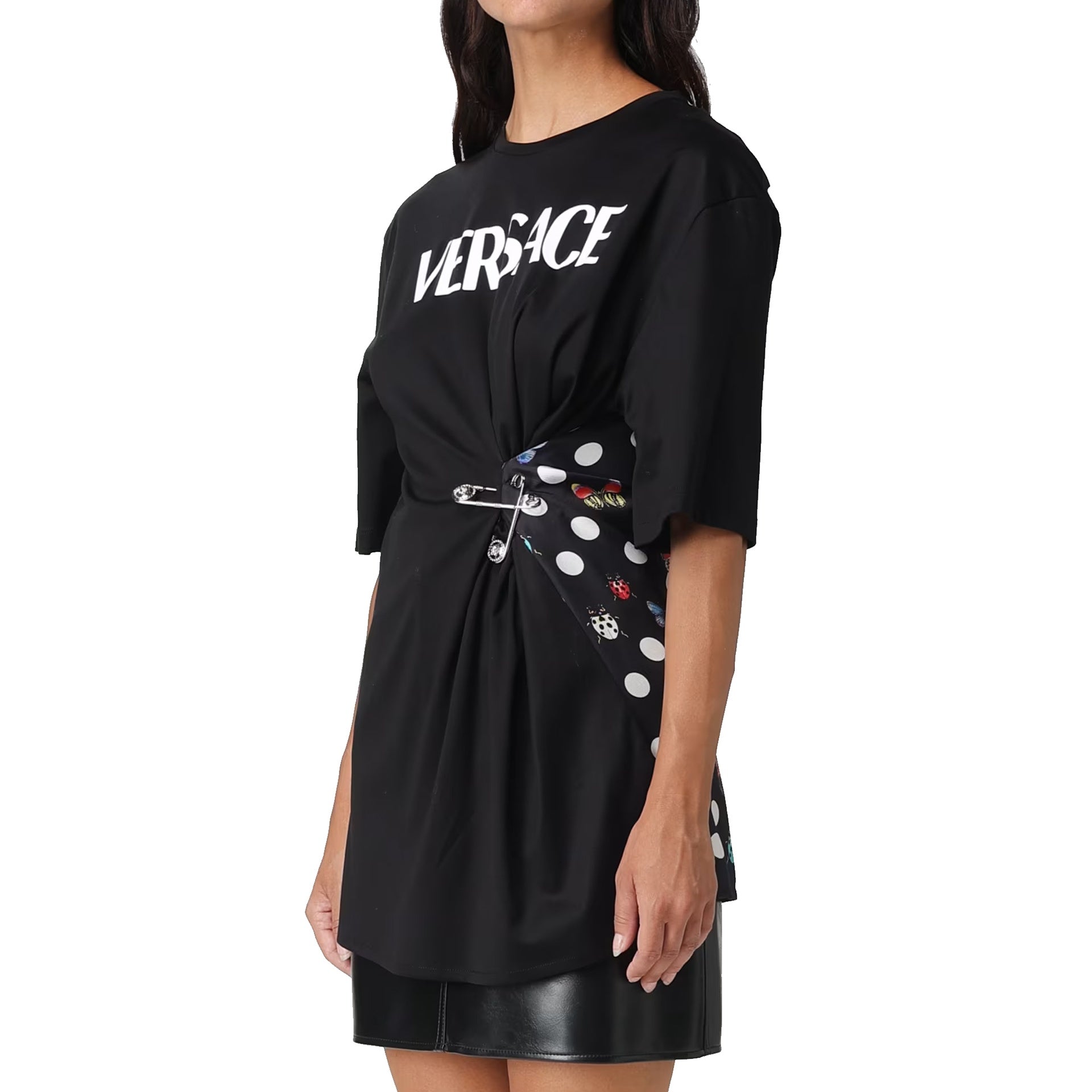 X Dua Lipa Butterfly Print T-Shirt Black Cotton