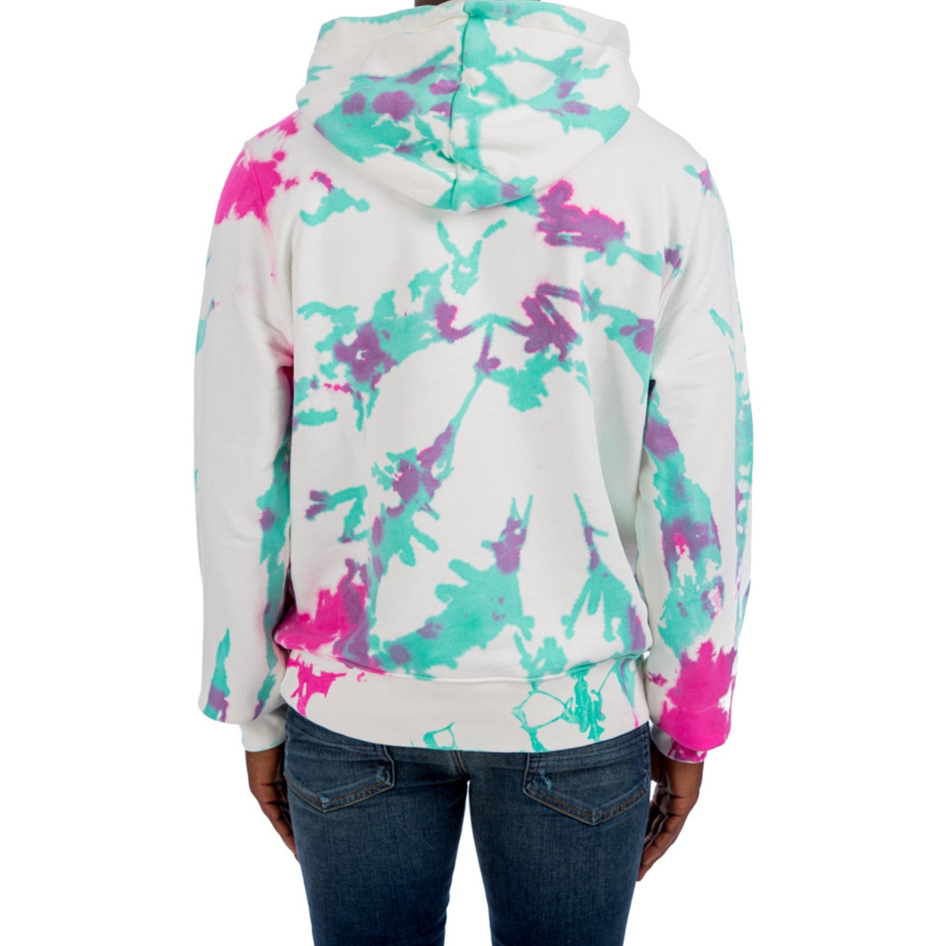 Amiri Logo Tie-Dye Hoodie Sweatshirt White Cotton
