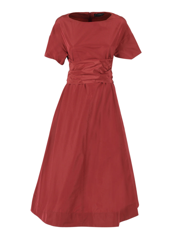 DRESS Red Polyester Cotton Midi