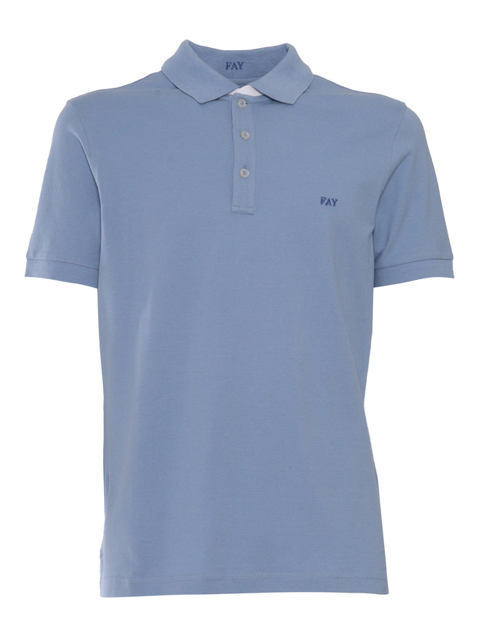 PIQUET POLO Light Blue Cotton Elastane Shirt