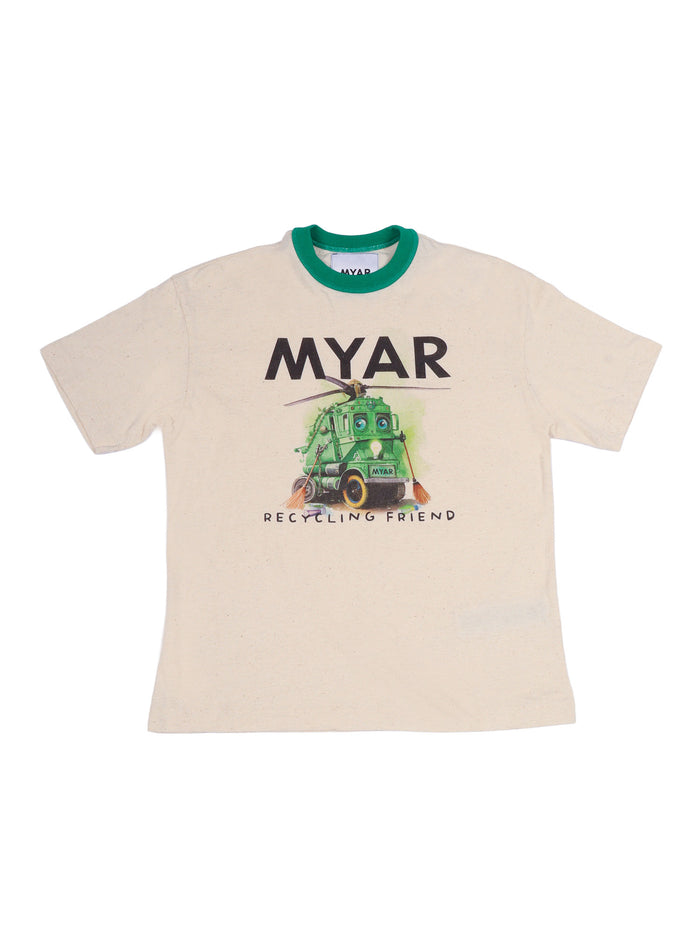Myt61u T-Shirt Cream Cotton Short Sleeves