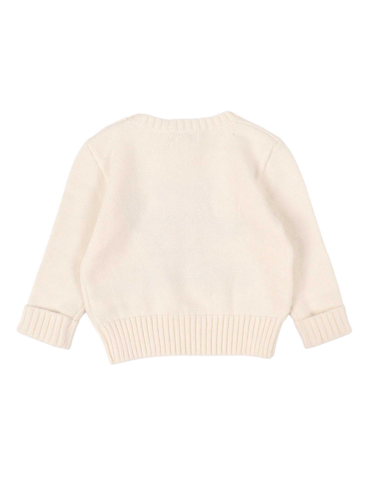 BEAR SWEATER-TOPS-SWEATER White Cotton Crewneck