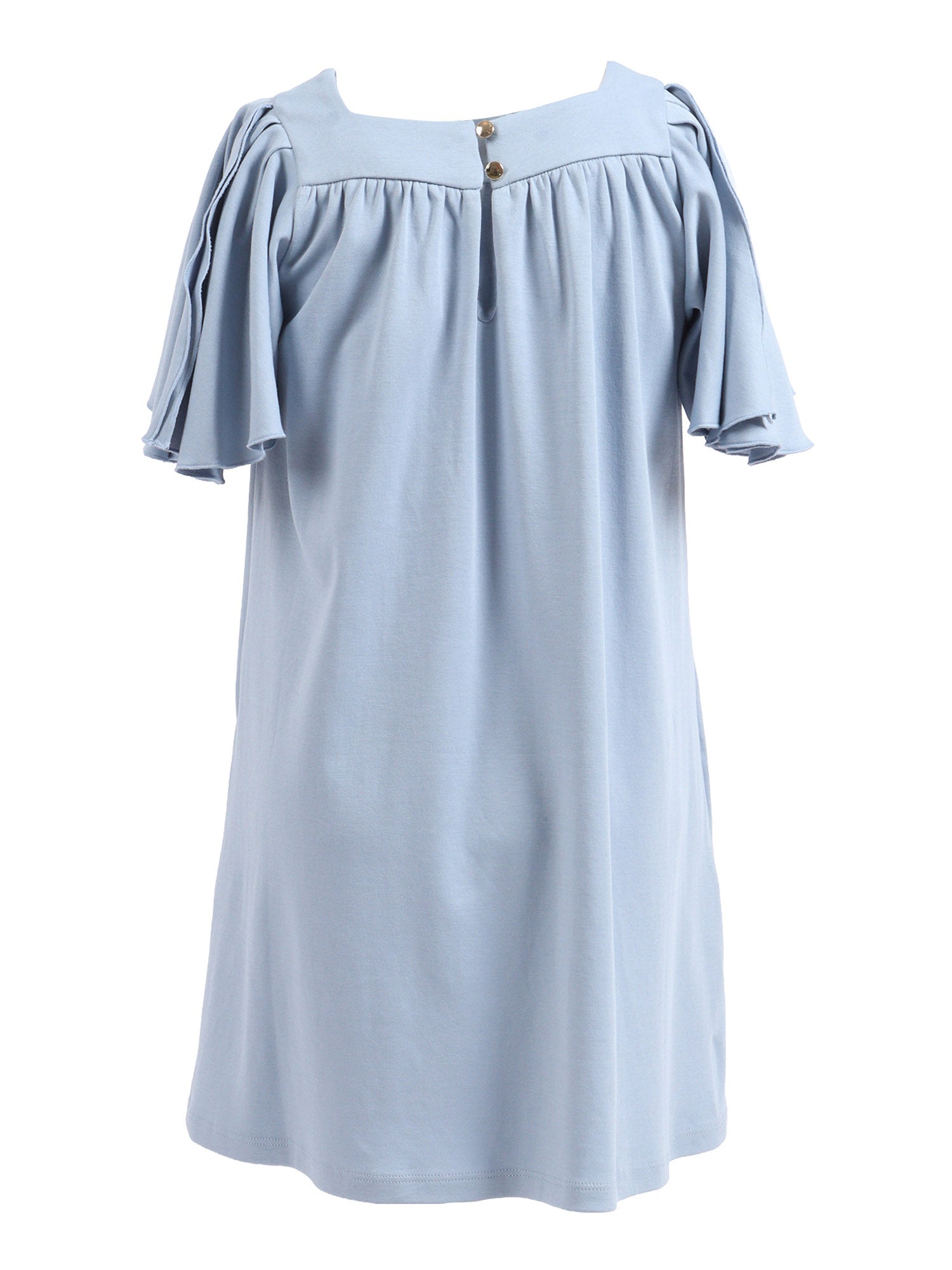 SHORT SLEEVE DRESS Light Blue Cotton