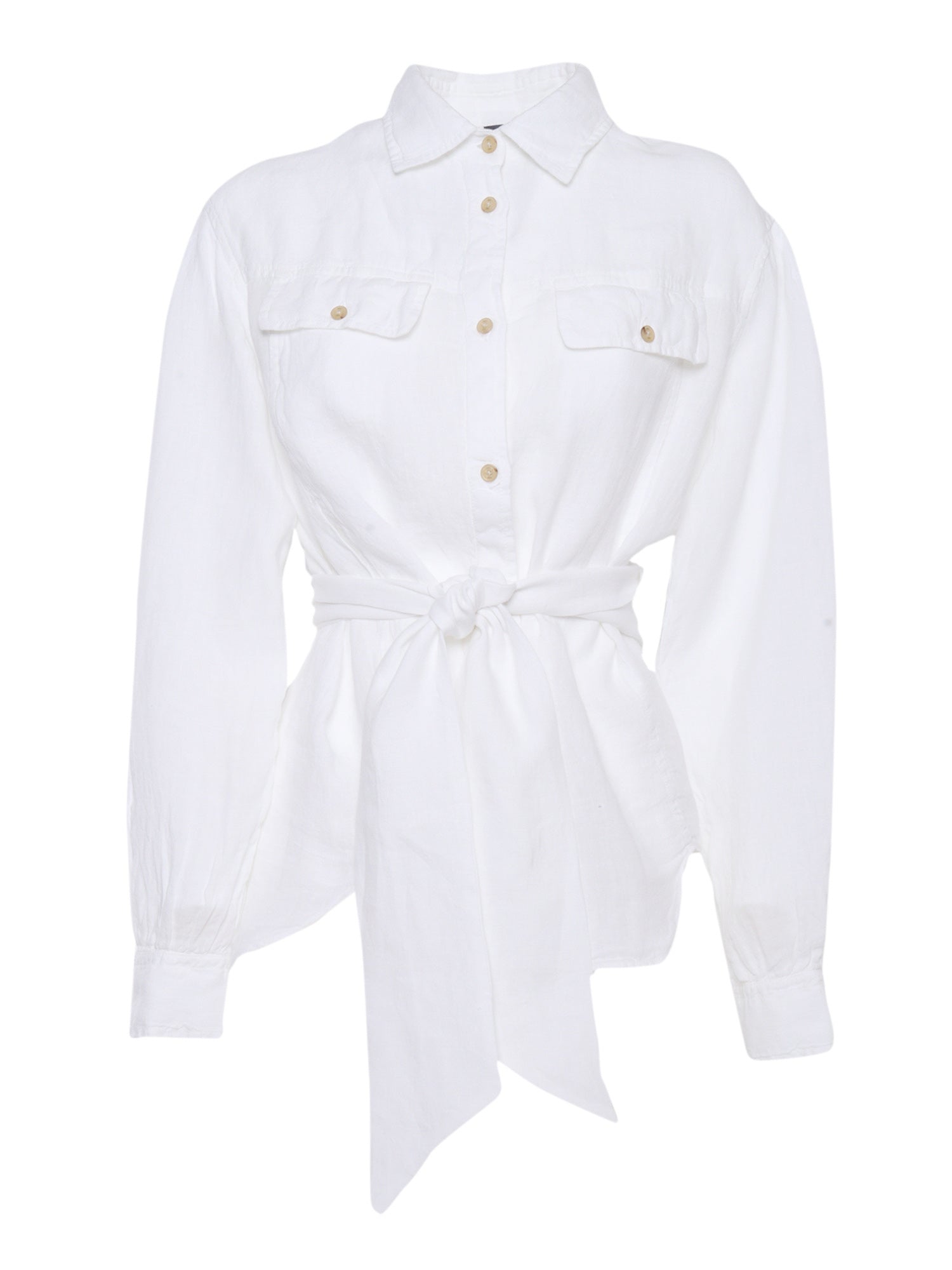 Shirt with bow White Linen