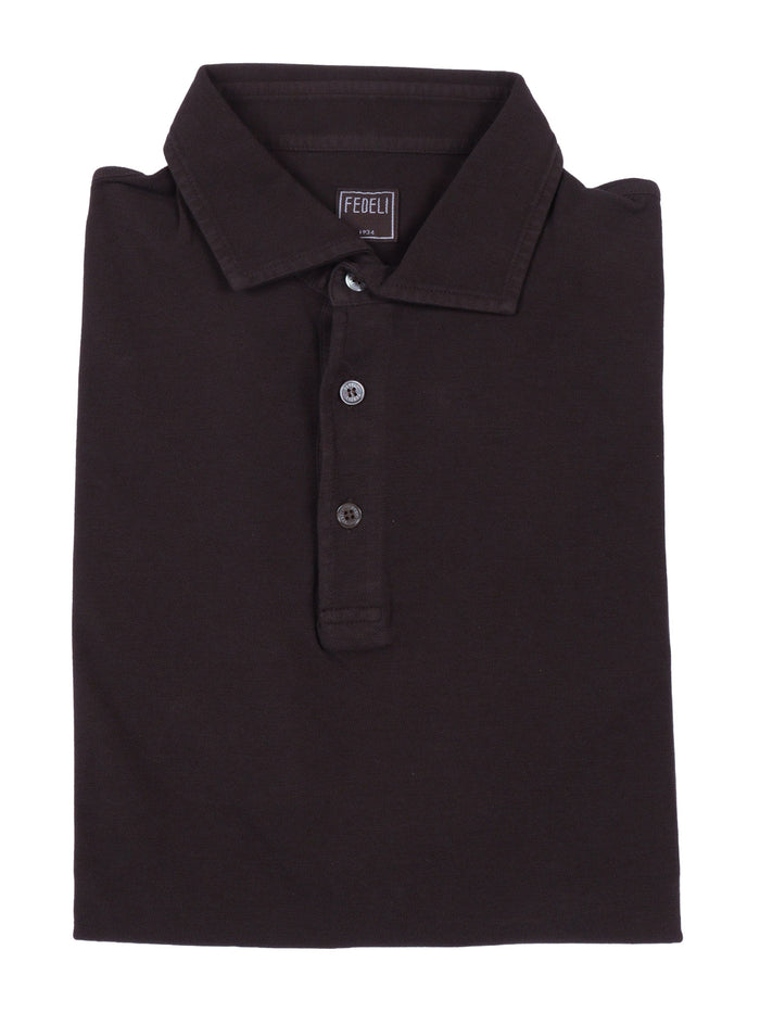 POLO-SHIRT S-S KNITTED MAN Brown Cotton Polo Shirt