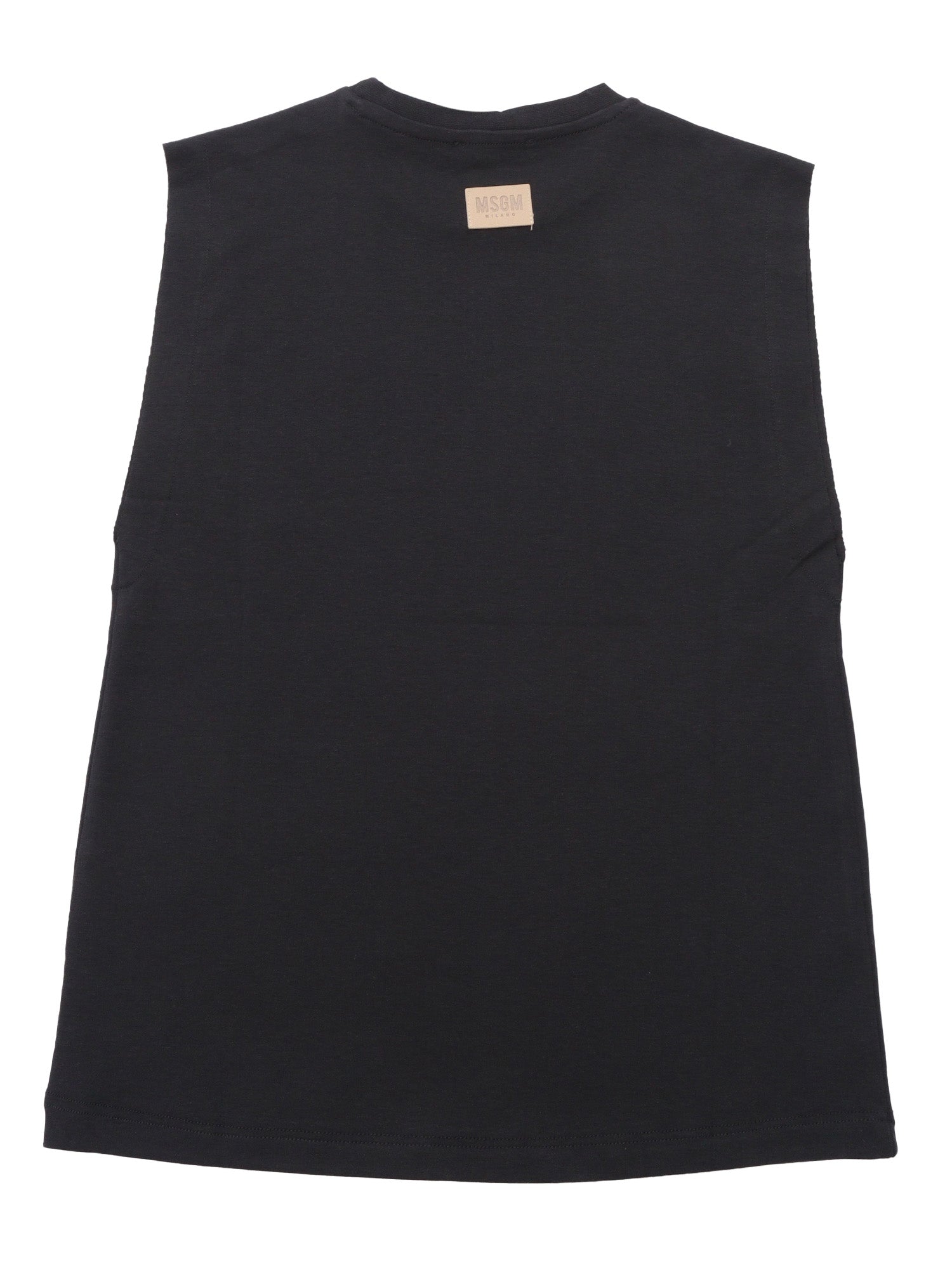 LIGHT INTERLOCK SLEEVELESS UNISEX Black Cotton Top