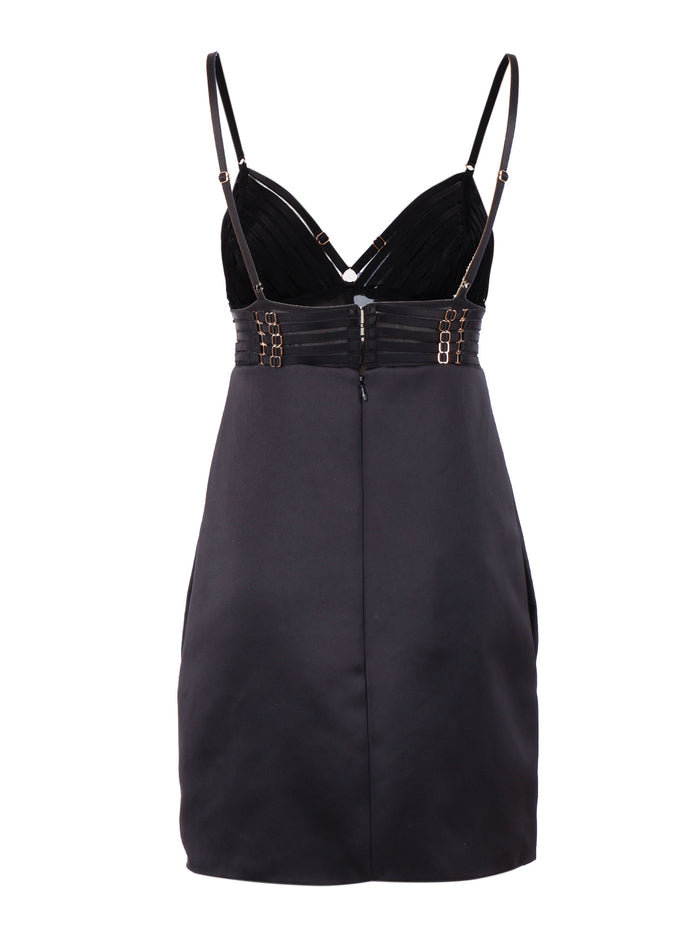 WOMEN�S DRESS Black Polyester Midi