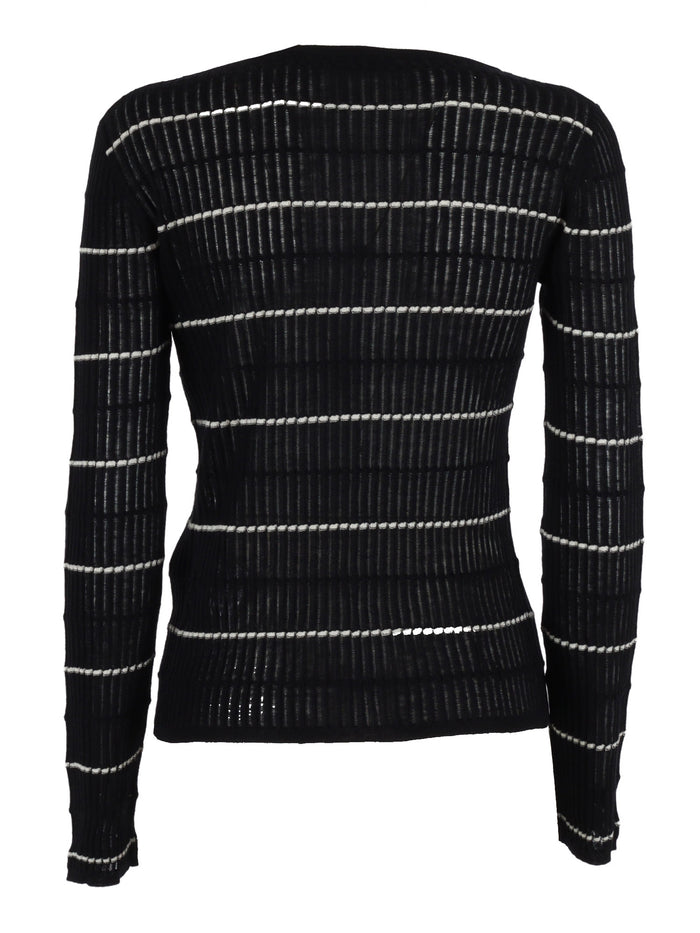 SWEATER Blue Silk Wool Crewneck