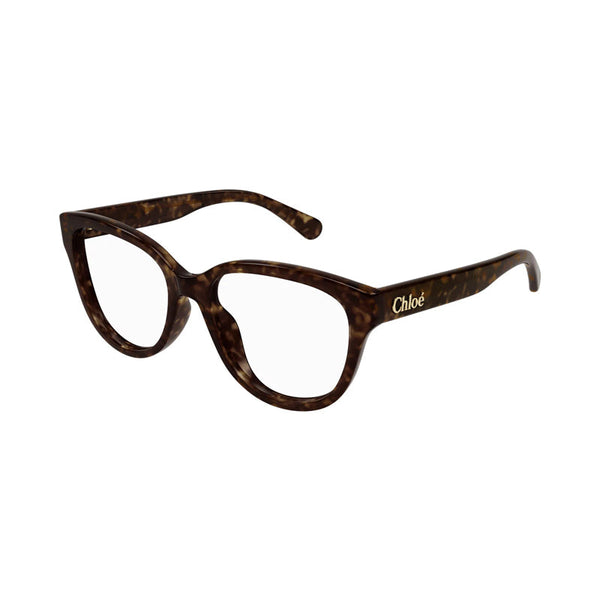 Chloe Eyeglasses Square Full Rim, Havana Frame And Clear Demo Lens Ch0243o006 Red Sunglasses