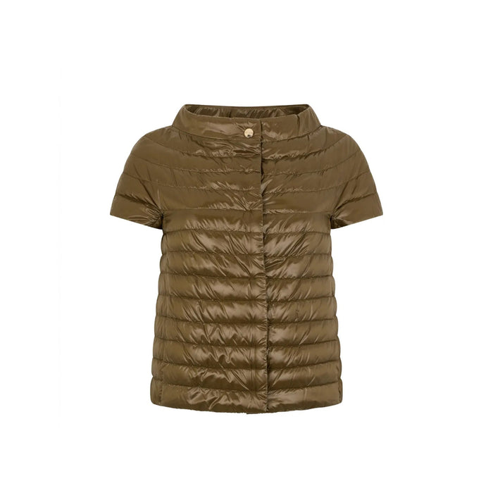 Herno Short-Sleeve Down Jacket Brown Polyester