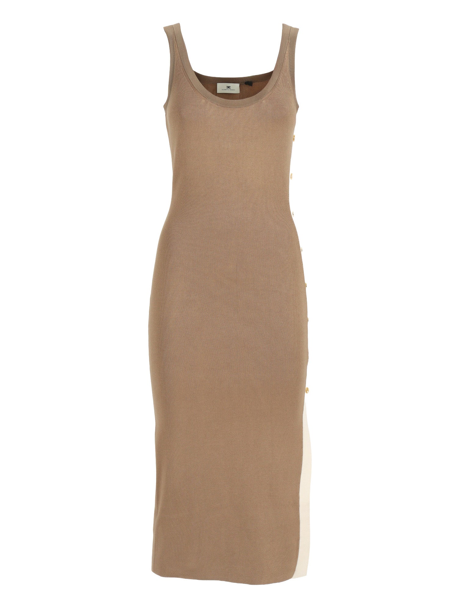 KNIT DRESS Brown Viscose Polyamide Midi
