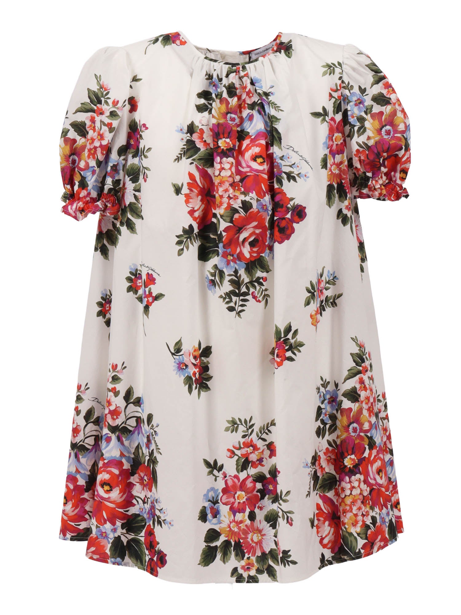 Short Sleeves Dress White Cotton