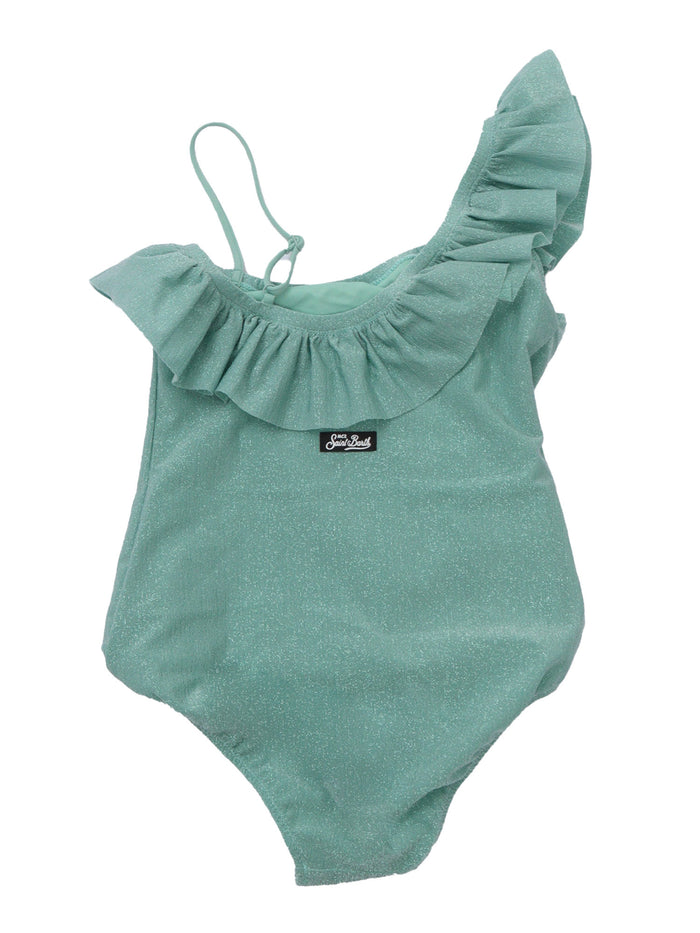ONE SHOULDER PIECE WITH FLOUNCE Green Costume