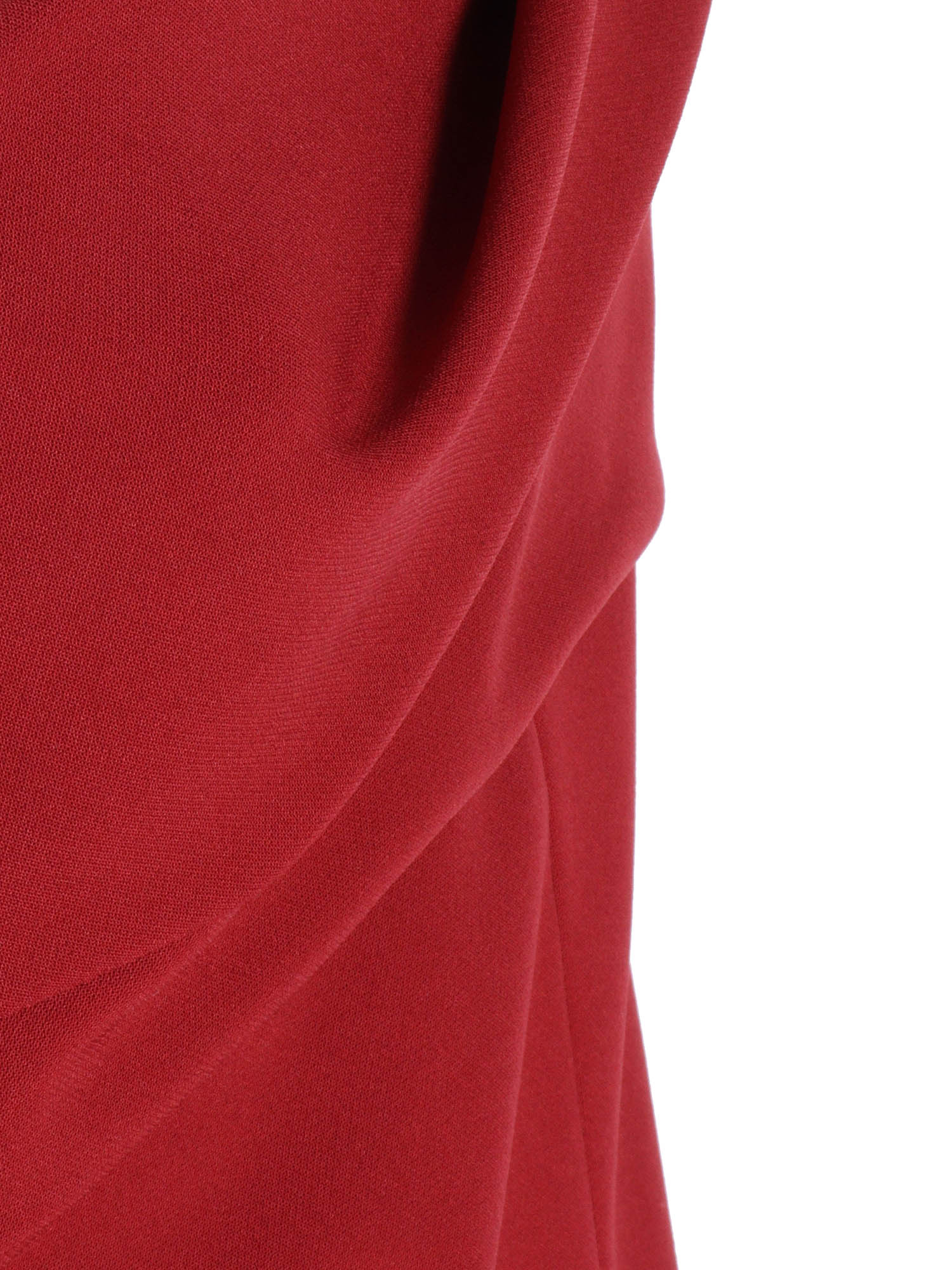 Red Midi Dress Polyester Polyurethane