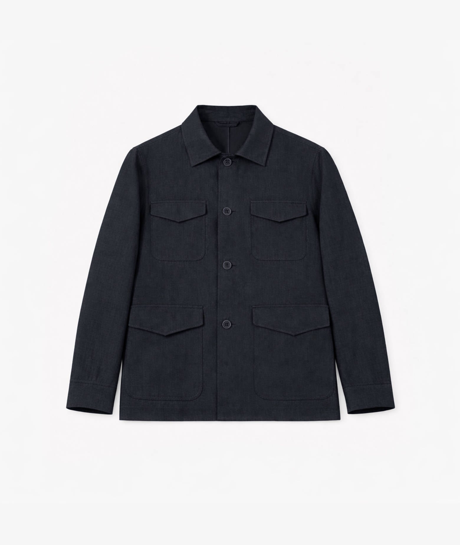 Havana Linen Safari Jacket Blue Saharian