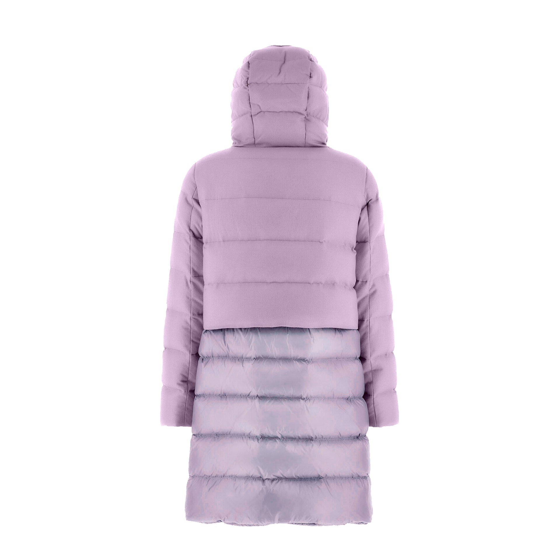 Herno Wool Down Coat Lilac Cashmere Silk