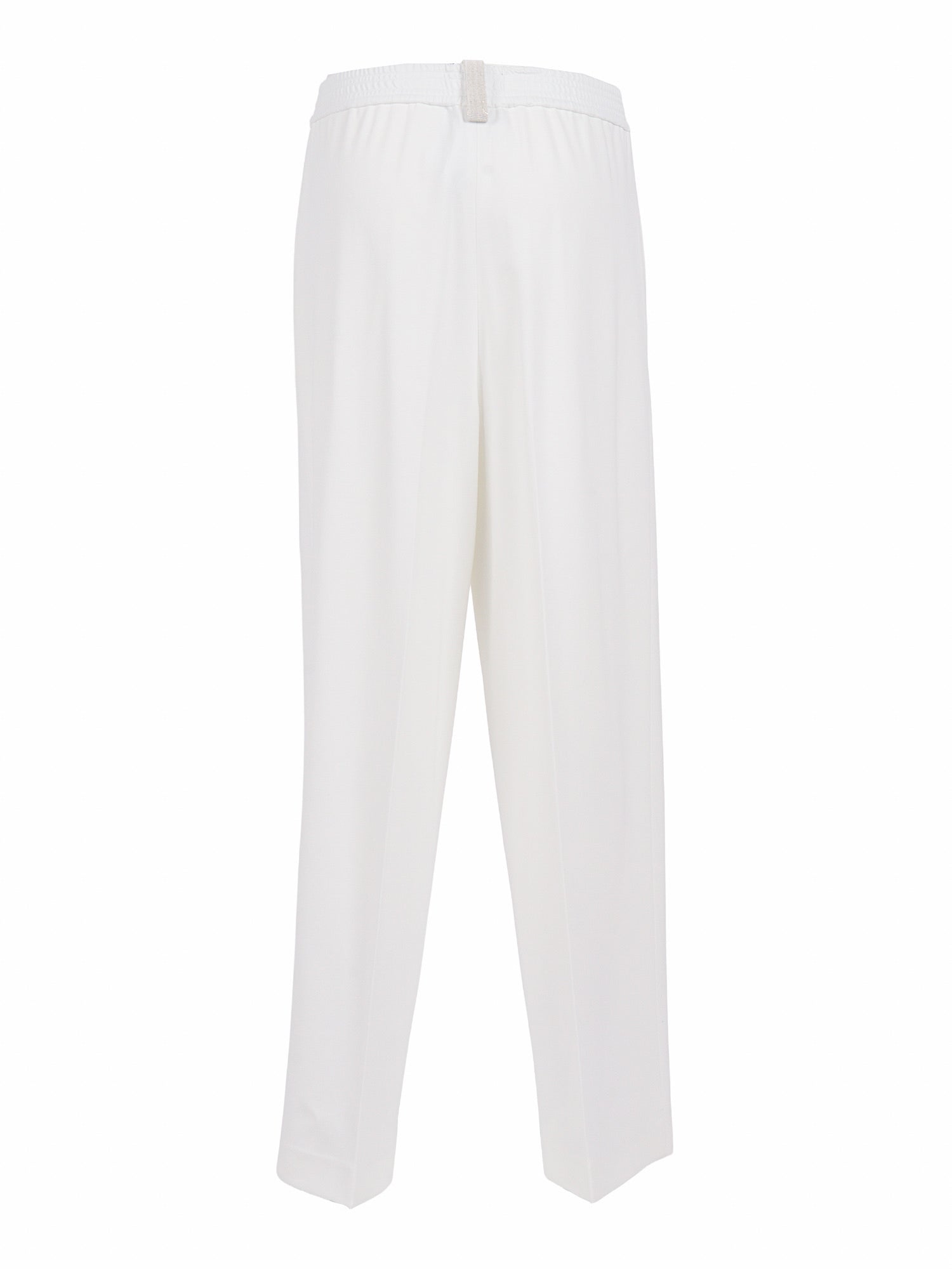 MILANO STITCH JERSEY WIDE LEG TROUSERS White Viscose Polyamide Elastane Pant