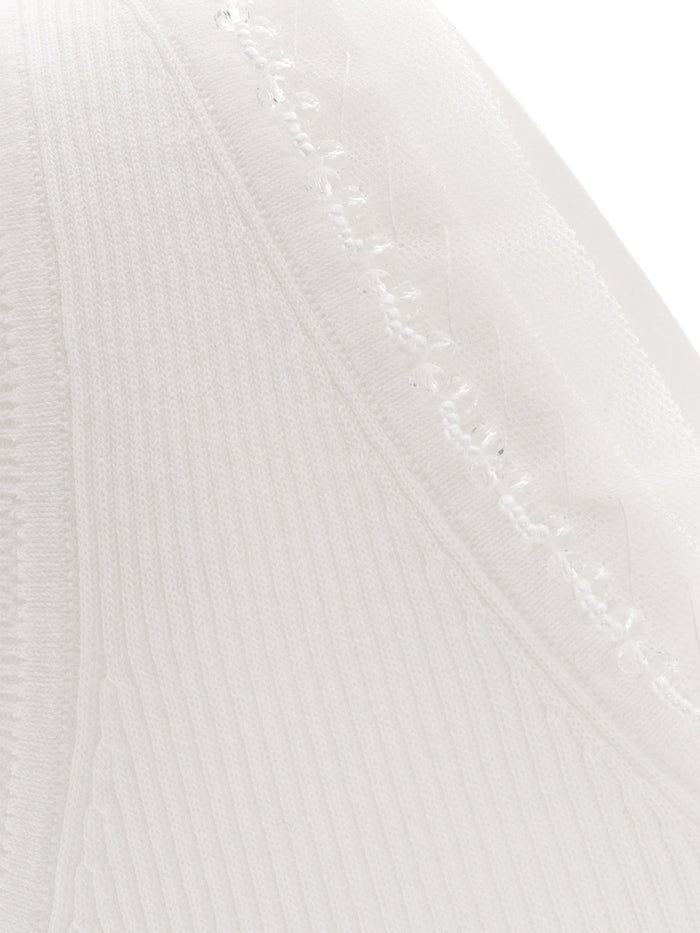 SWEATER White Cotton Polyamide Top