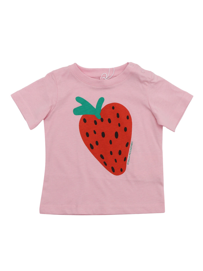 T-SHIRT-TOP Pink Cotton Short Sleeves T-shirt