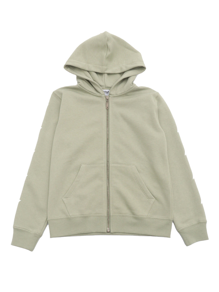 STAR- GIRLS ZIPPED SWEATSHIRT HOODIE- KANGAROO POCKET- GLITTER MULTISTAR PRINTED Green