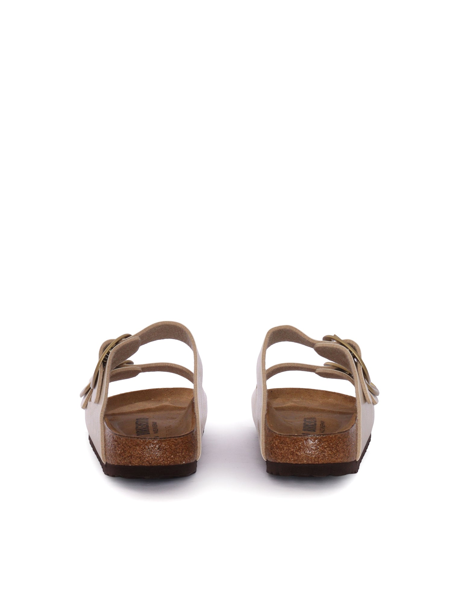 Arizona Big Buckle gracef. pearl white, Birko Flor Silver Birkoflor Sole In Eva Sandal