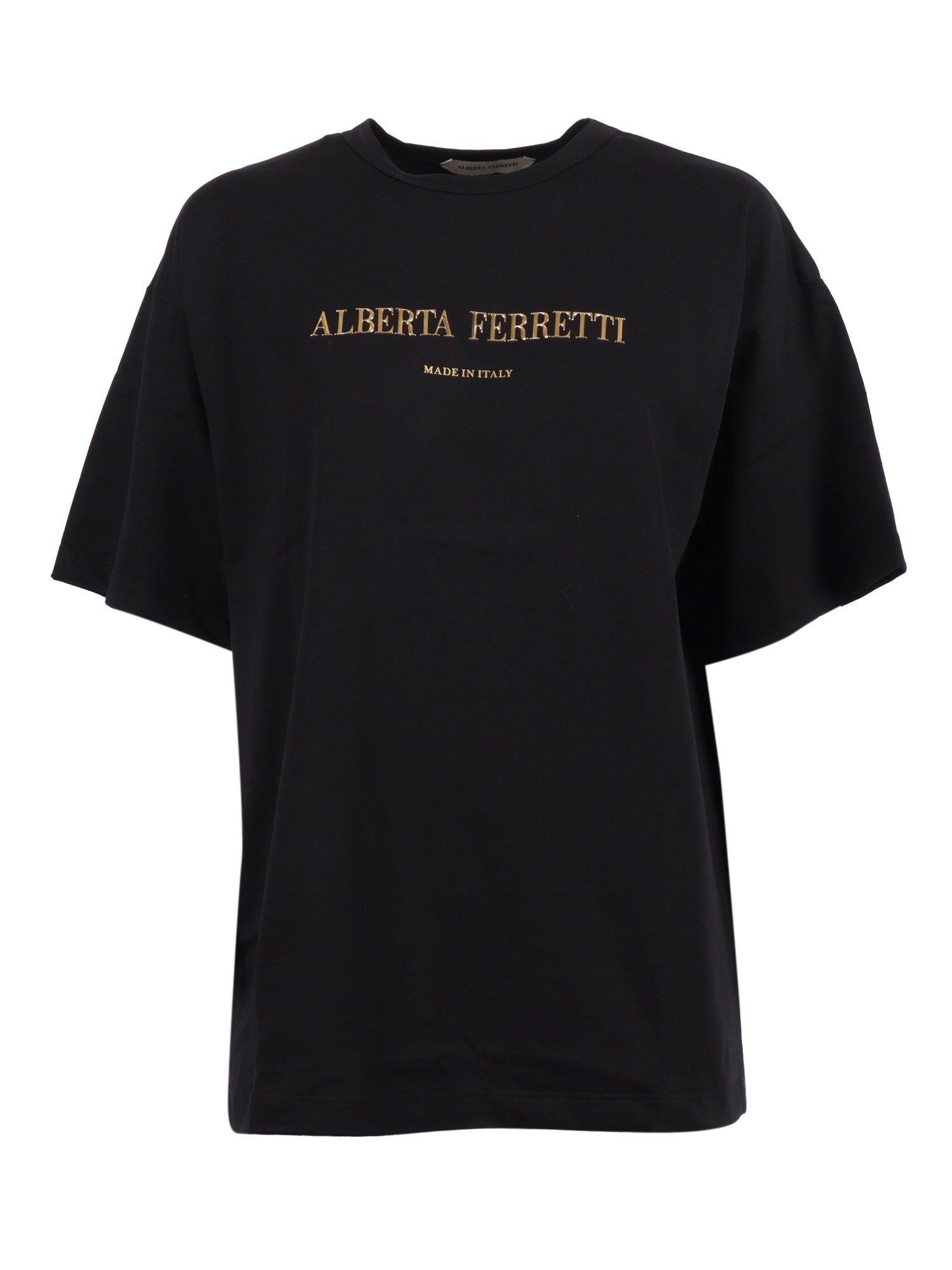 T-Shirt Black Cotton Short Sleeves