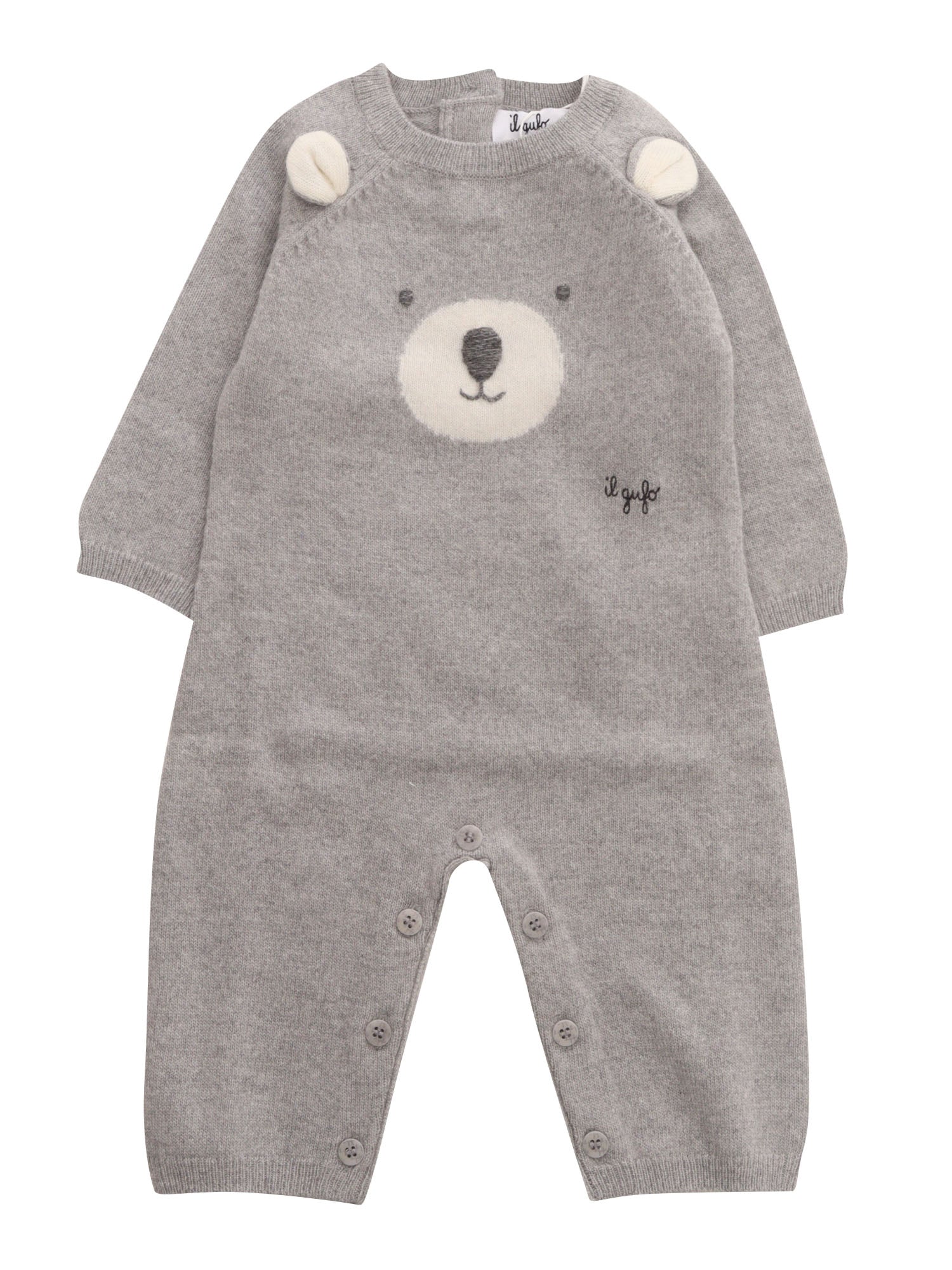Onesie Grey Virgin Wool Romper