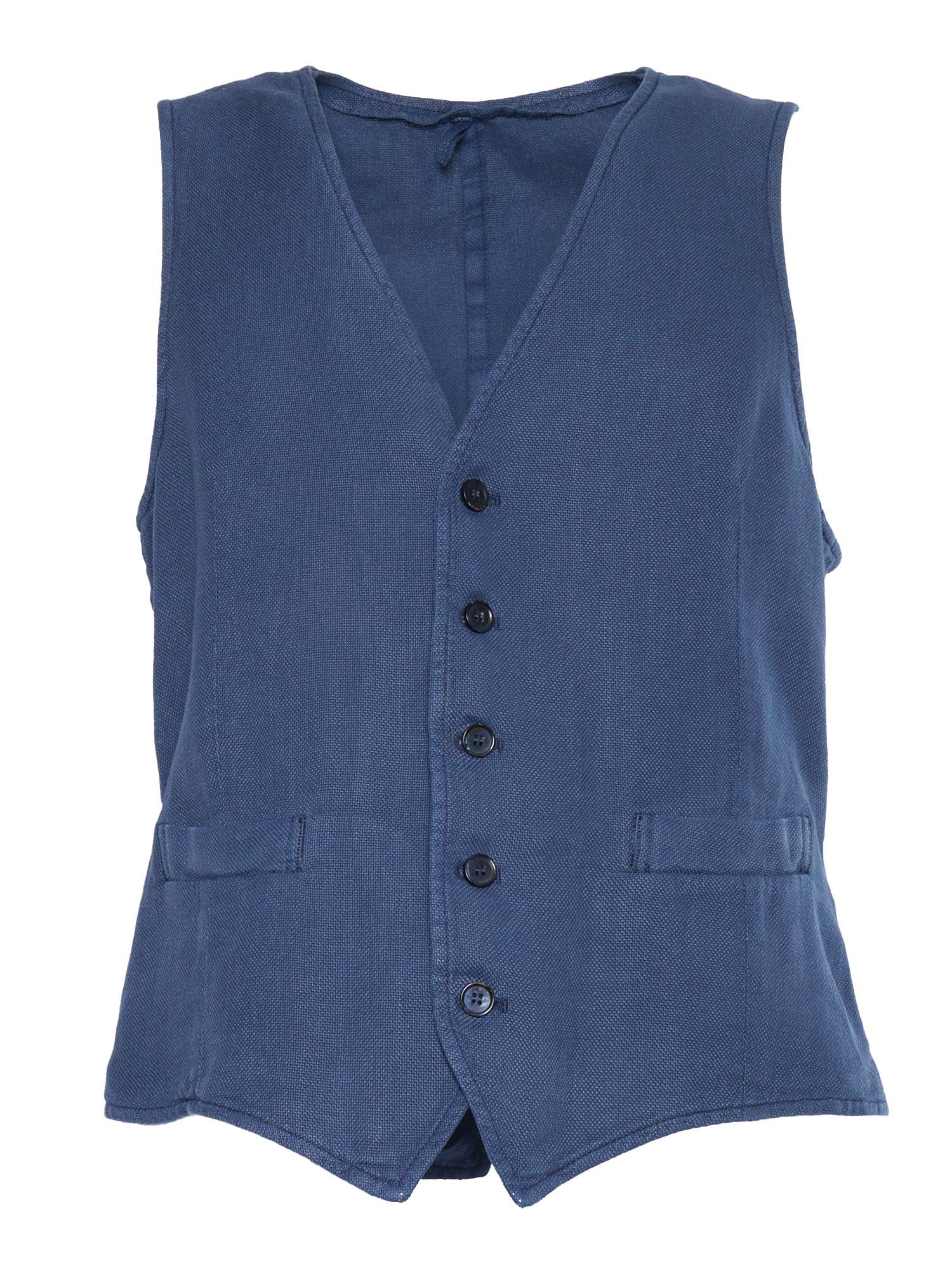 Vest White Cotton Rayon