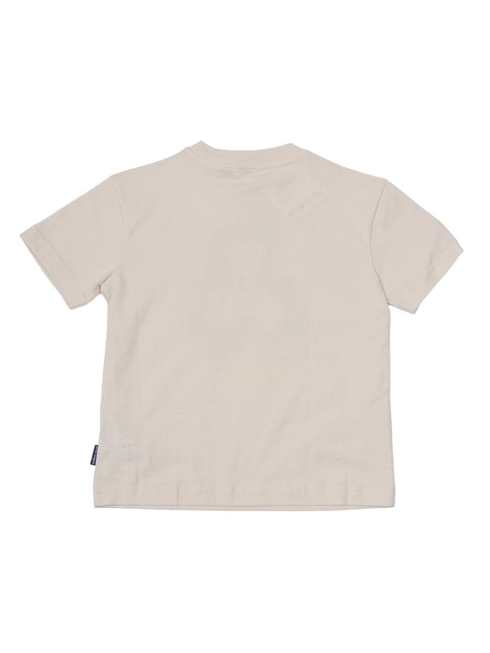 Pa Spray Bear Reg T-Shirt Boy White Cotton Short Sleeves