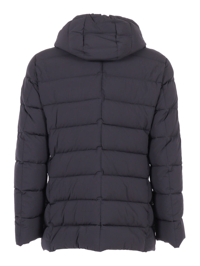 Florio-Kn Jacket Blue Polyamide Polyurethane Coat