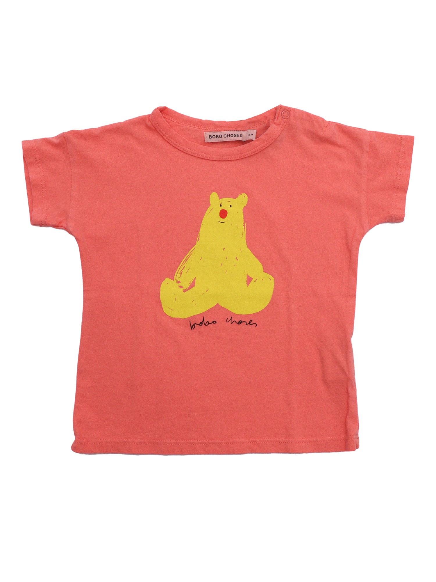 Hug Me Bear T-shirt Pink Organic Cotton Short Sleeves