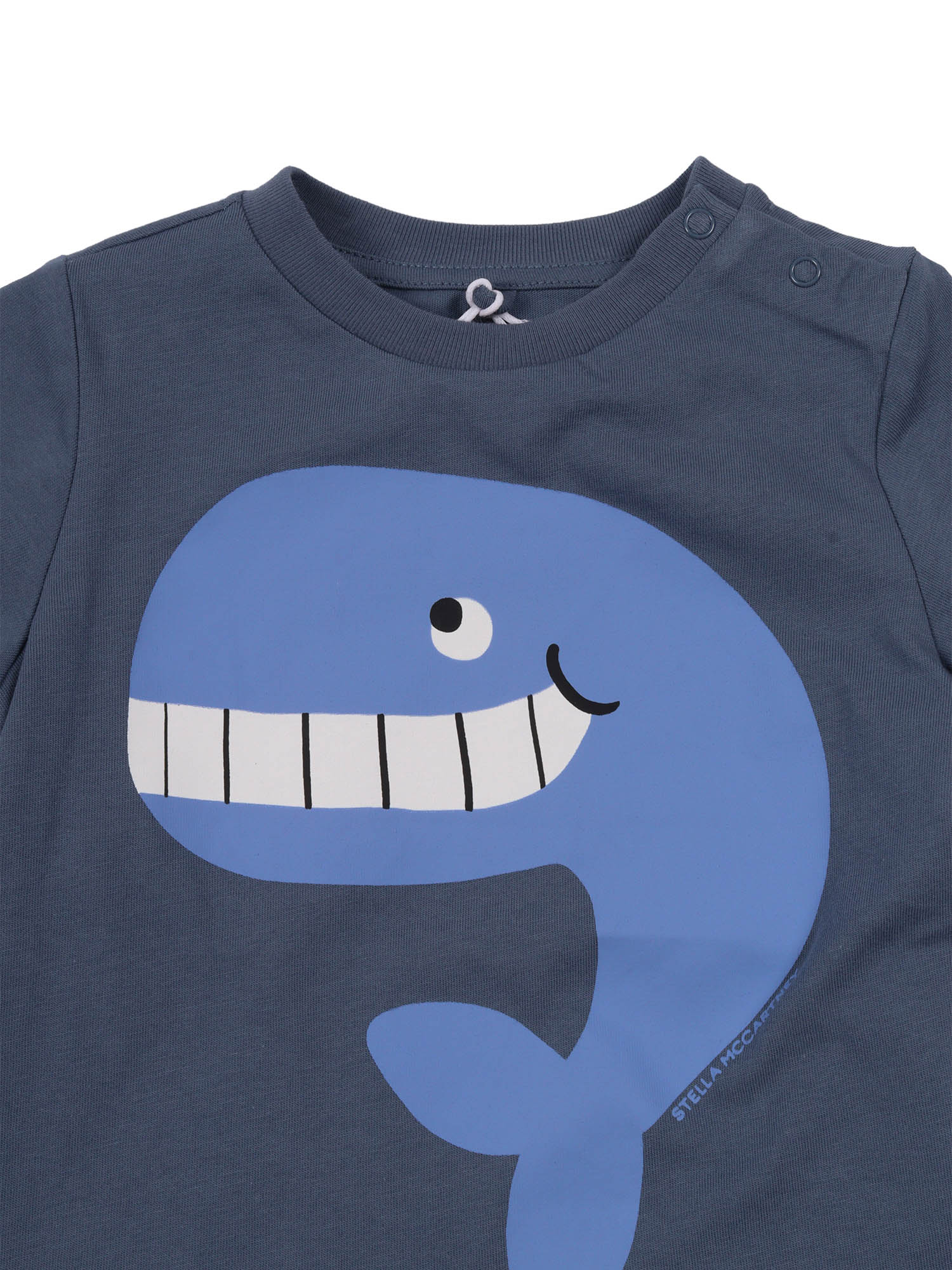 T-SHIRT-TOP Blue Cotton Short Sleeves T-shirt