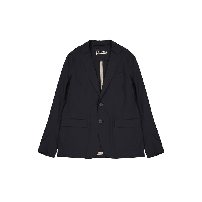 Herno Single-Breasted Blazer Black Elastane Polyamide
