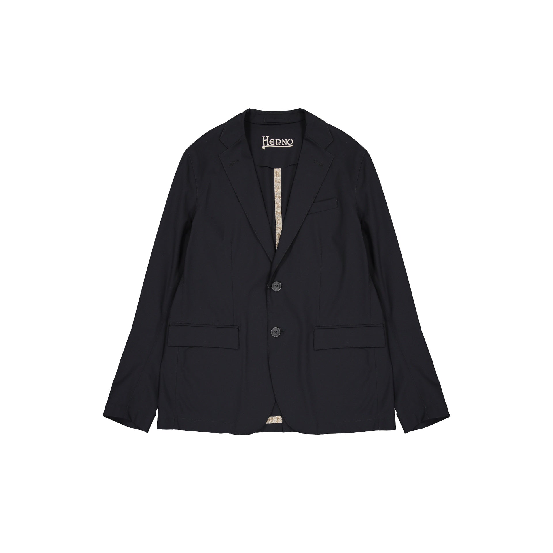 Herno Single-Breasted Blazer Black Elastane Polyamide