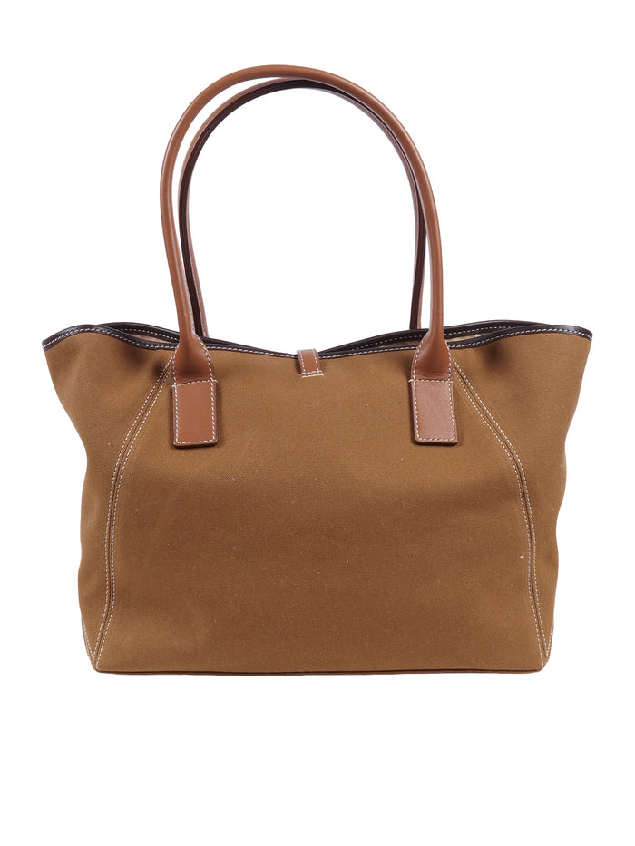 SHOPPING MEDIA BAG Brown Cotton Handbag