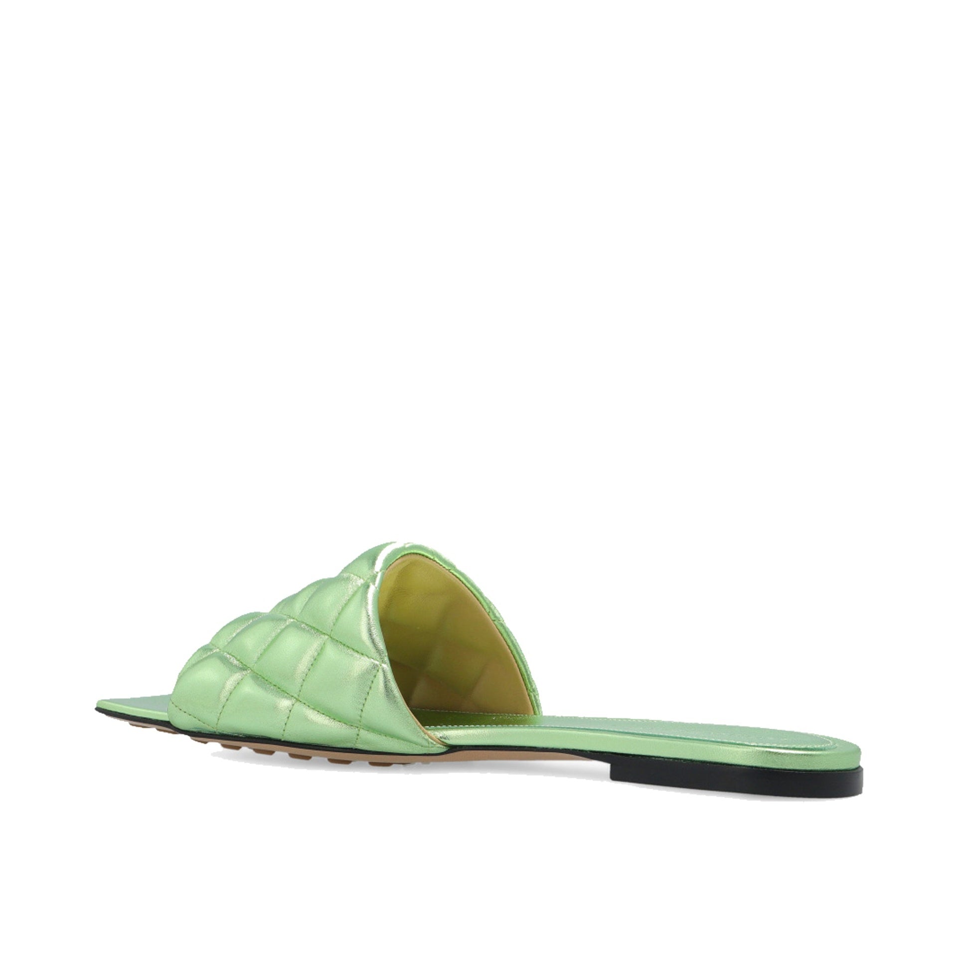 Padded Sandals Green Calf Leather