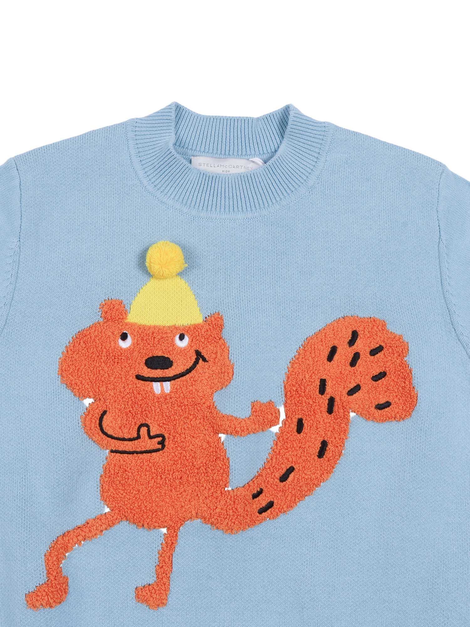 Jumper Light Blue Cotton Crewneck