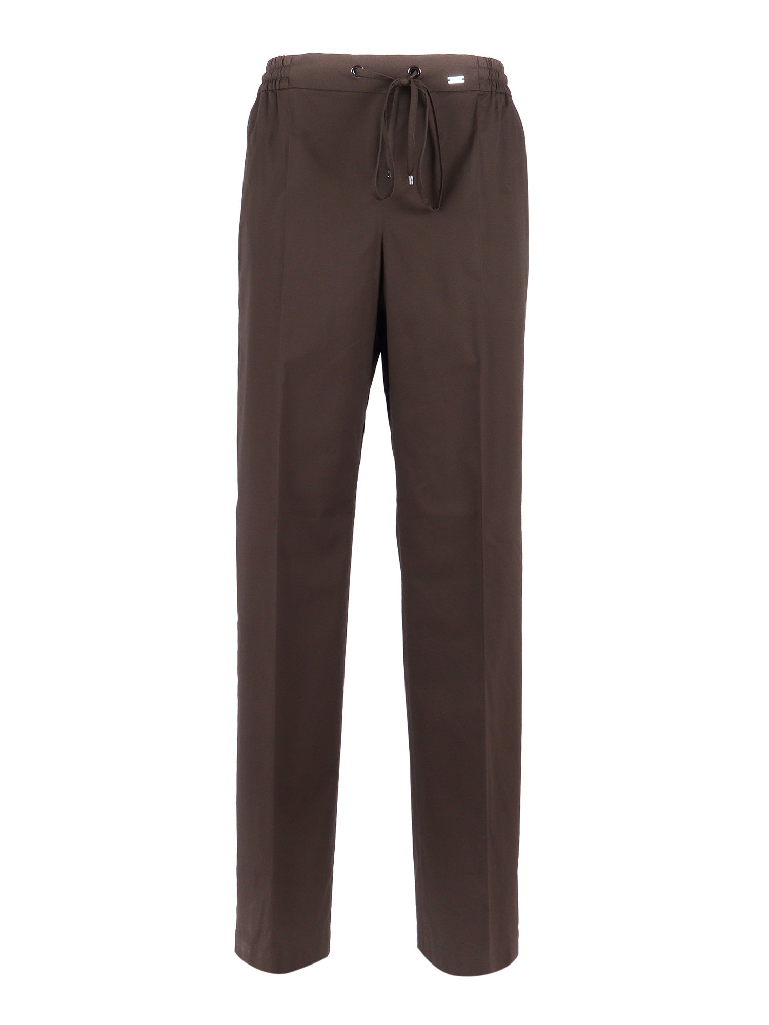 EASY PANTS WITH COULISSE Brown Cotton Elastane