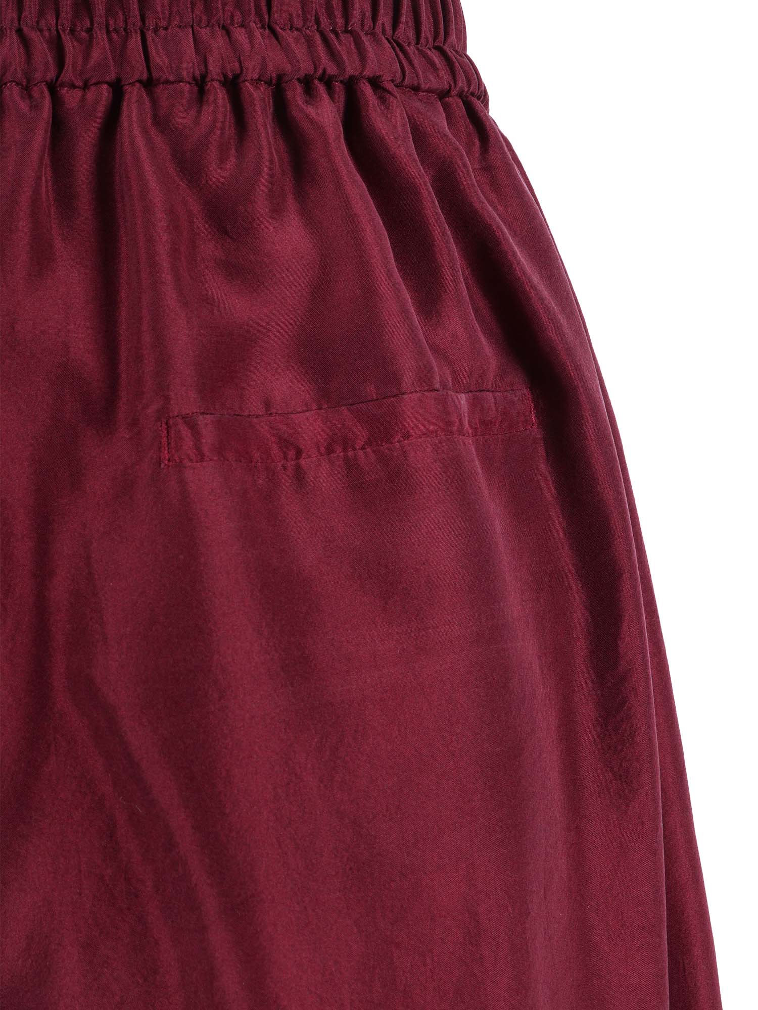 Drawstring Trousers Silk Habotai Bordeaux