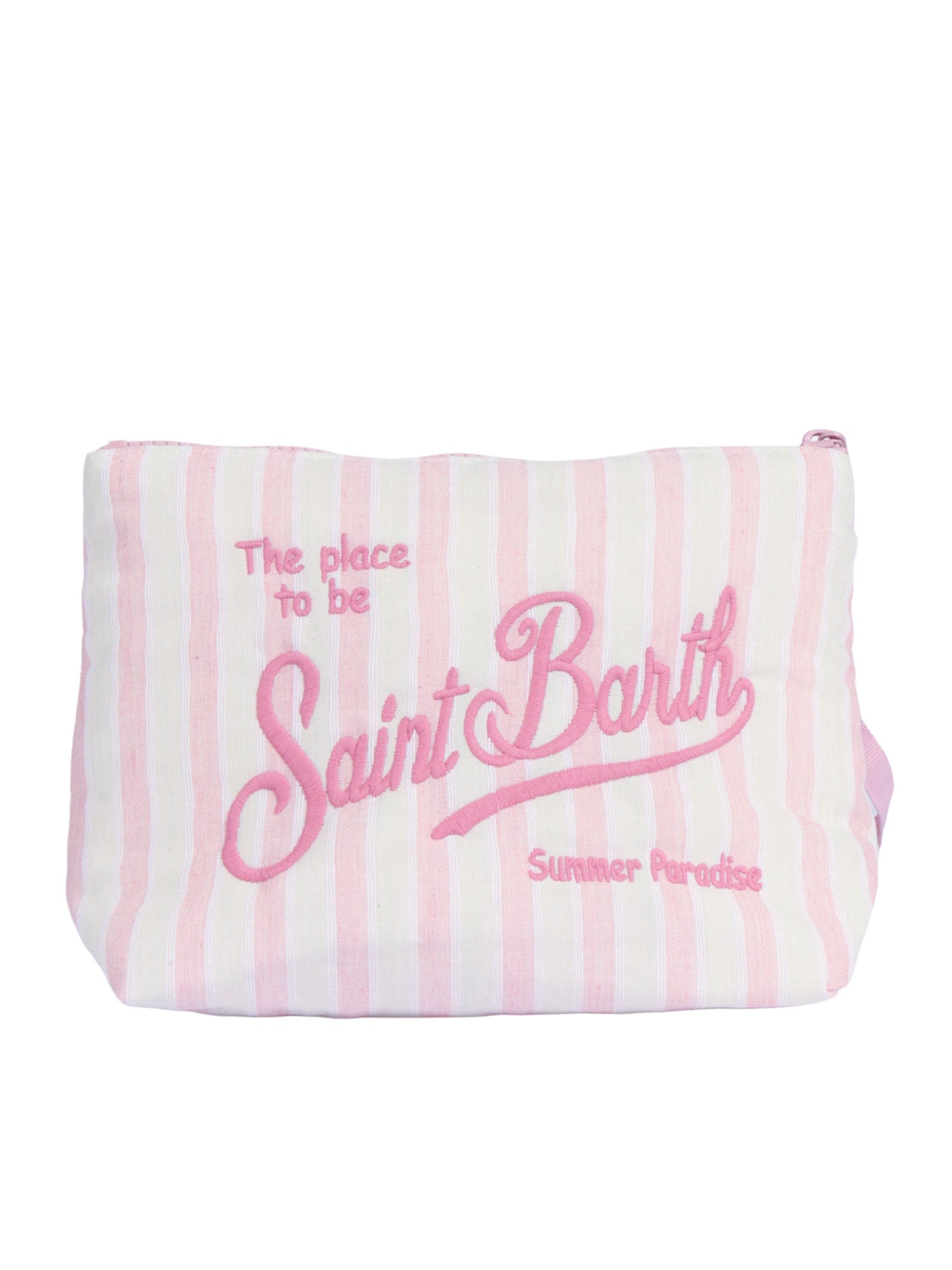 Aline Cotton-Tiny V Stripes 2111 Emb Pink Cotton Polyester Handbag