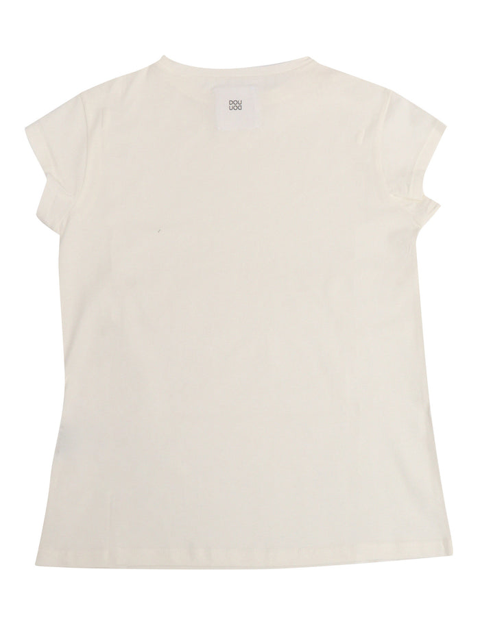 T-SHIRT-TOP White Cotton Short Sleeves T-shirt