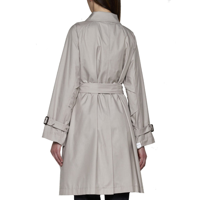 The Cube Blend Cotton Trench Coat Beige Polyester