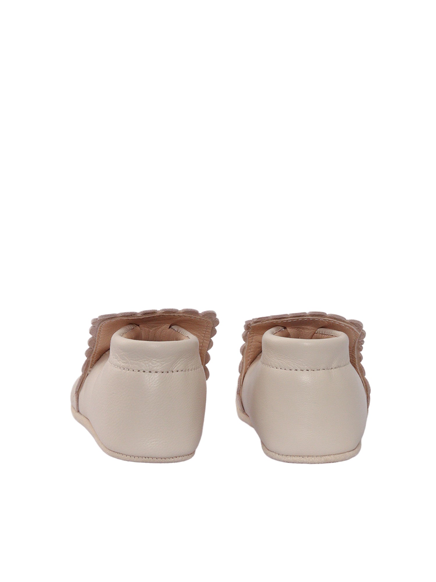 LEATHER SLIPPERS White Polyester Flat Shoes