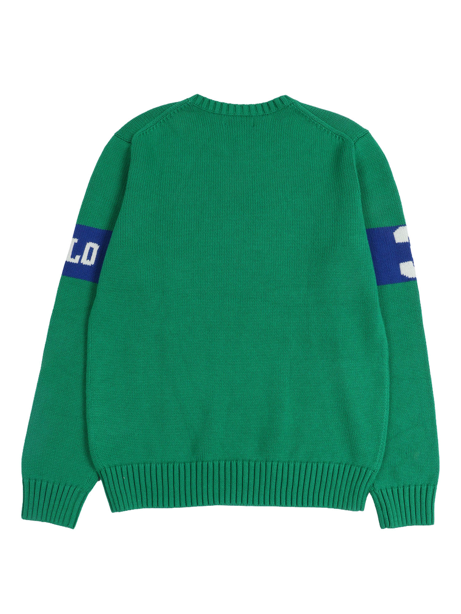 SWEATER-PULLOVER Green Cotton Crewneck