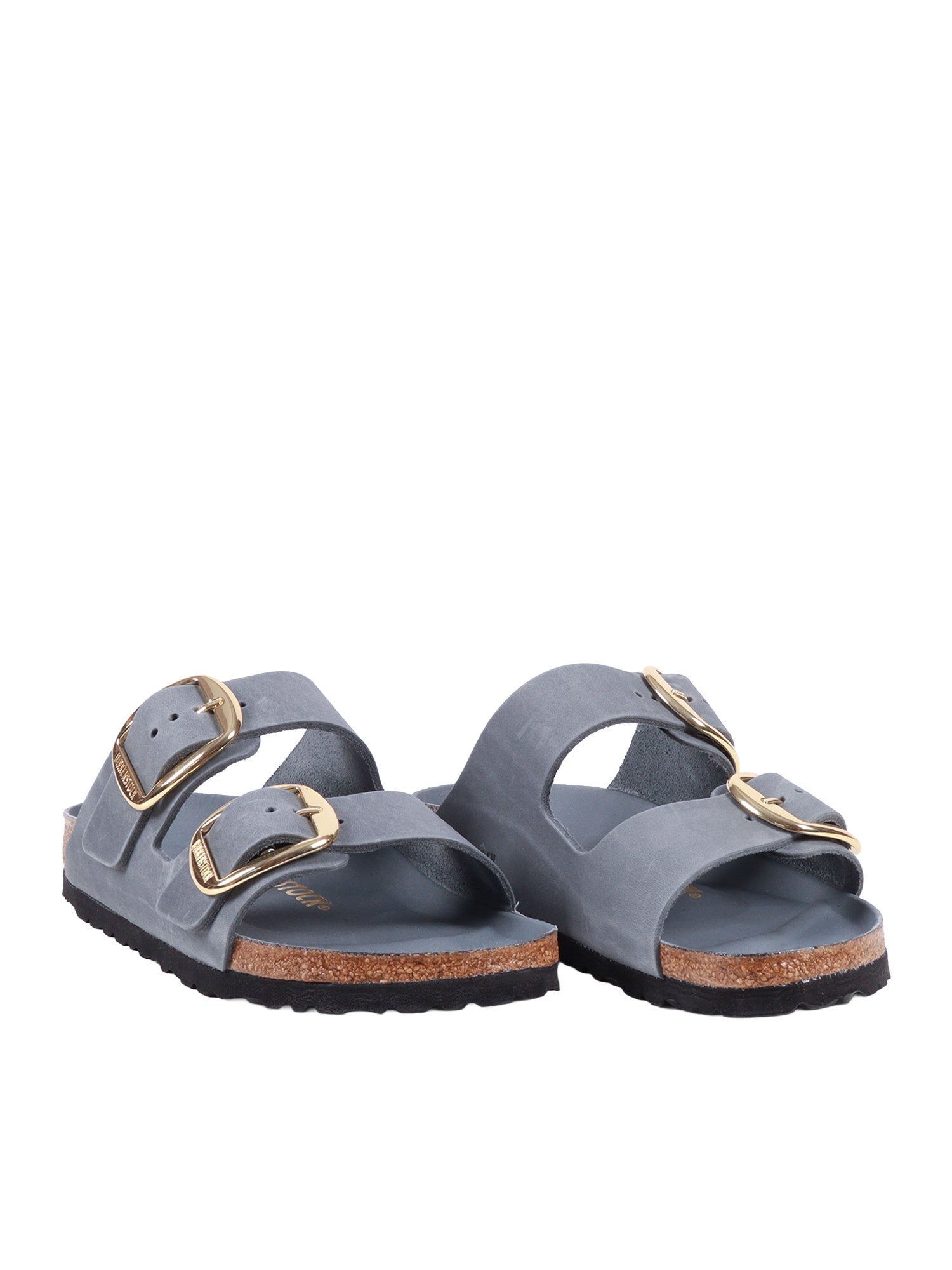 Arizona Big Buckle HEX basalt gray, Oiled leather Light Blue Sole In Eva Sandal