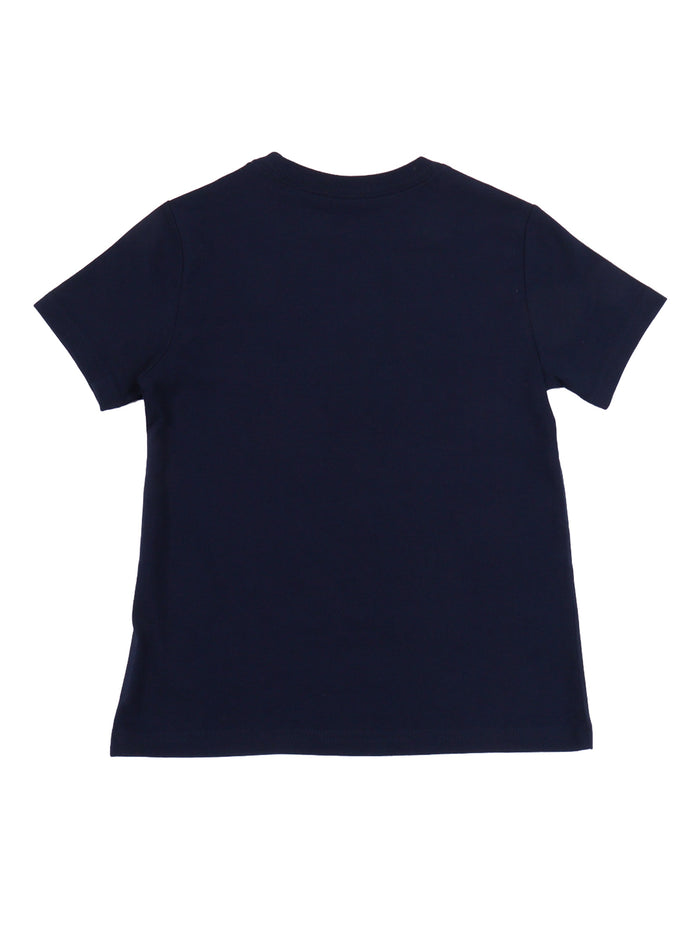 Knit-T-Shirt Blue Cotton Short Sleeves T-shirt