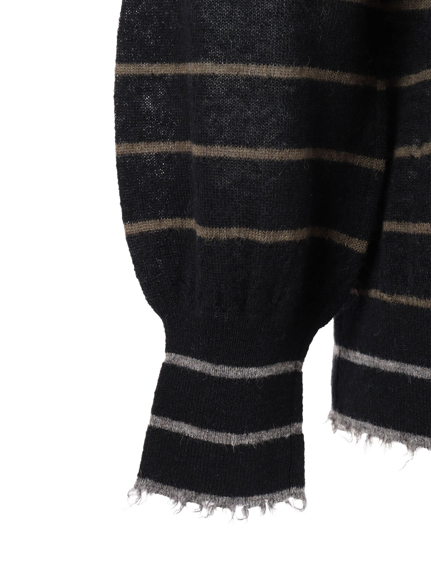 Boat Neck Sweater With Fringed Details Black Wool Polyamide Alpaca Crewneck