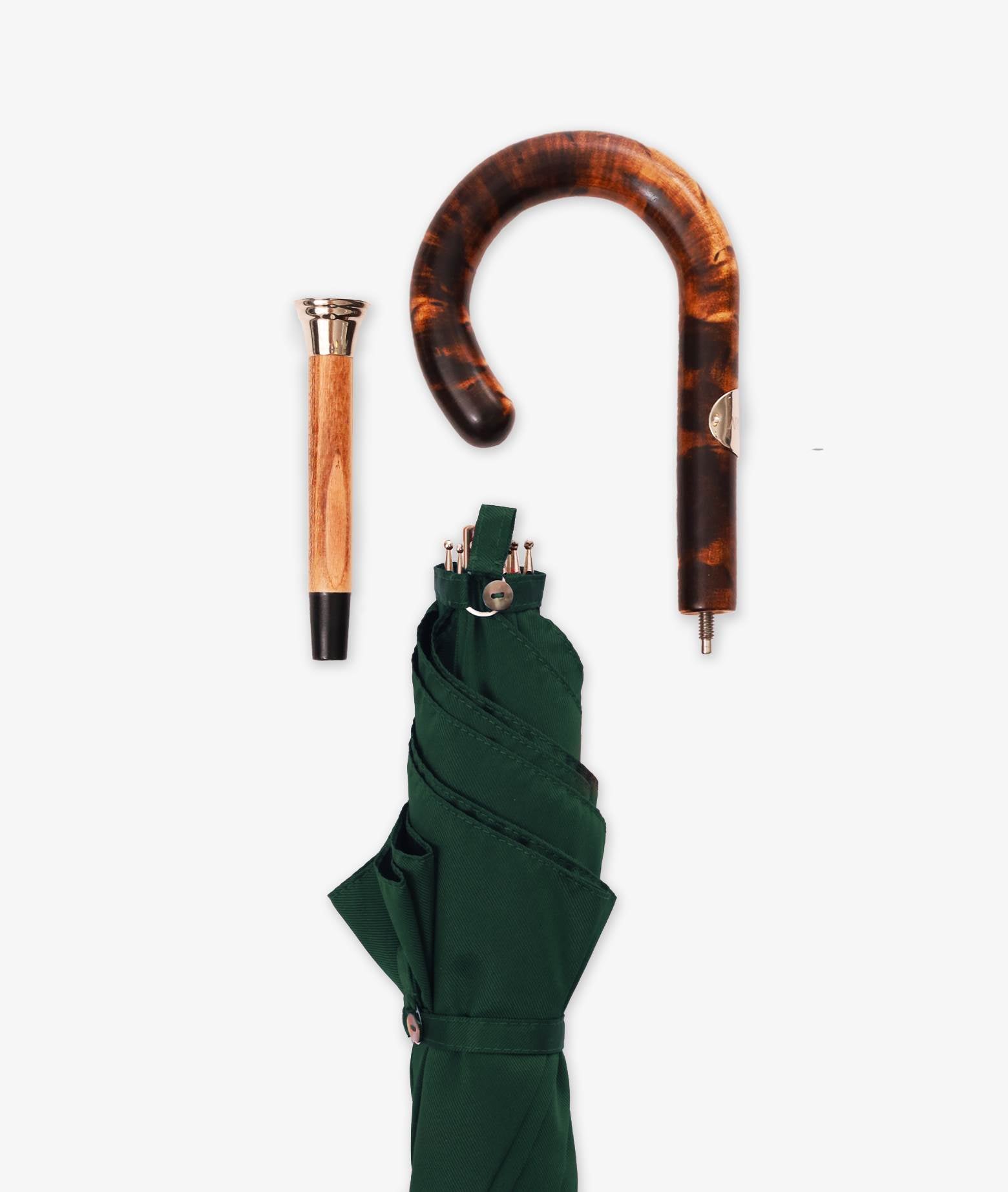 Umbrella Travel Olive Maple Handle
